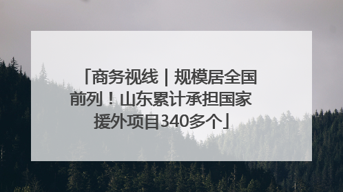 商务视线｜规模居全国前列！山东累计承担国家援外项目340多个