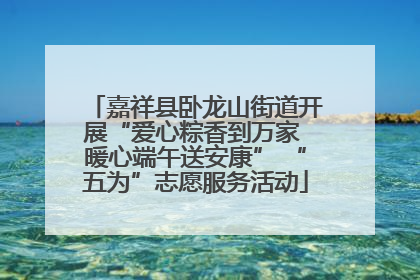 嘉祥县卧龙山街道开展“爱心粽香到万家 暖心端午送安康” “五为”志愿服务活动