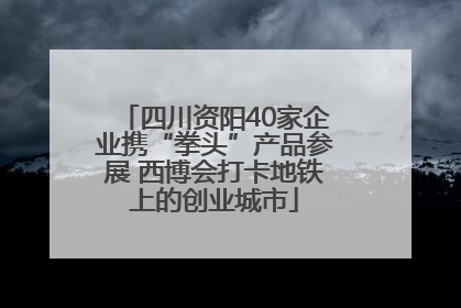 四川资阳40家企业携“拳头”产品参展 西博会打卡地铁上的创业城市