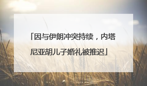 因与伊朗冲突持续，内塔尼亚胡儿子婚礼被推迟