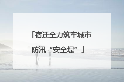 宿迁全力筑牢城市防汛“安全堤”