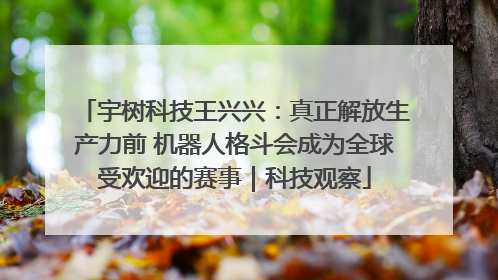 宇树科技王兴兴：真正解放生产力前 机器人格斗会成为全球受欢迎的赛事｜科技观察