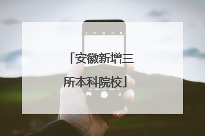 安徽新增三所本科院校
