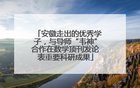 安徽走出的优秀学子，与导师“韦神”合作在数学顶刊发论表重要科研成果