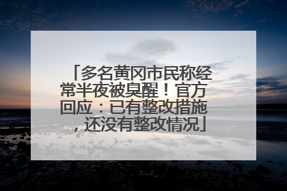 多名黄冈市民称经常半夜被臭醒！官方回应：已有整改措施，还没有整改情况