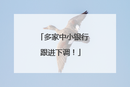 多家中小银行跟进下调！