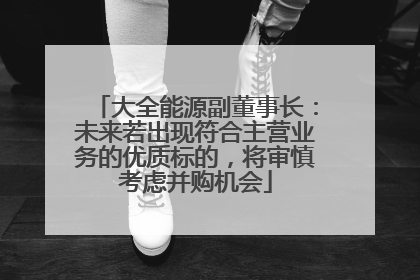 大全能源副董事长：未来若出现符合主营业务的优质标的，将审慎考虑并购机会