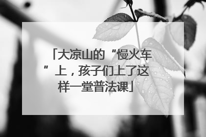 大凉山的“慢火车”上，孩子们上了这样一堂普法课