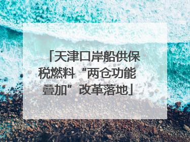 天津口岸船供保税燃料“两仓功能叠加”改革落地