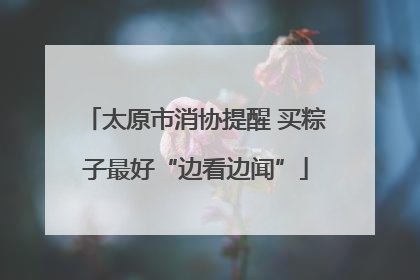 太原市消协提醒 买粽子最好“边看边闻”