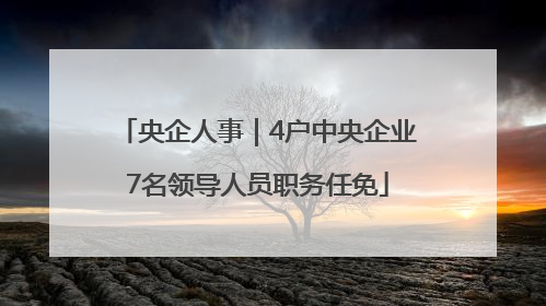 央企人事｜4户中央企业7名领导人员职务任免