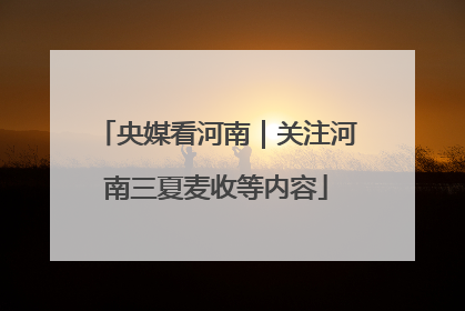 央媒看河南｜关注河南三夏麦收等内容