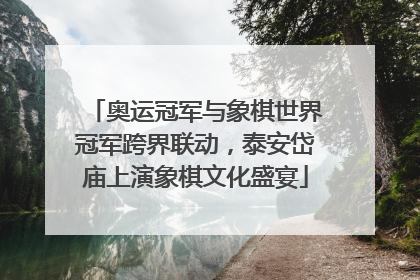 奥运冠军与象棋世界冠军跨界联动，泰安岱庙上演象棋文化盛宴