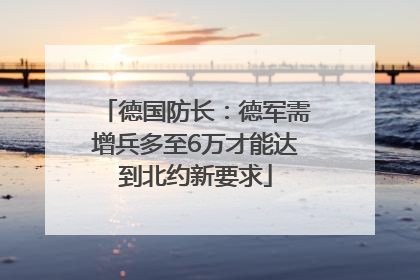 德国防长：德军需增兵多至6万才能达到北约新要求