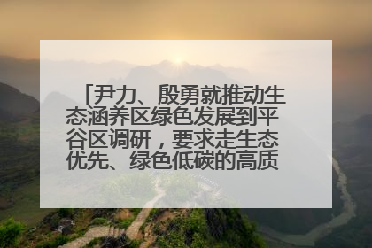 尹力、殷勇就推动生态涵养区绿色发展到平谷区调研，要求走生态优先、绿色低碳的高质量发展之路