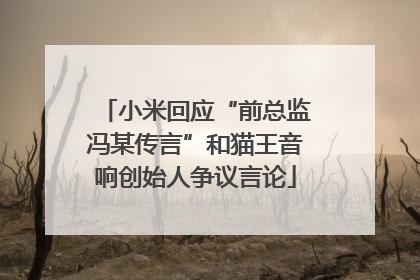 小米回应“前总监冯某传言”和猫王音响创始人争议言论