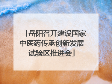 岳阳召开建设国家中医药传承创新发展试验区推进会