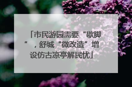 市民游园需要“歇脚”，舒城“微改造”增设仿古凉亭解民忧