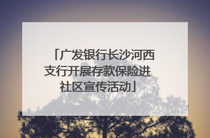 广发银行长沙河西支行开展存款保险进社区宣传活动