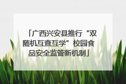 广西兴安县推行“双随机互查互学”校园食品安全监管新机制