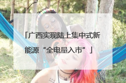 广西实现陆上集中式新能源“全电量入市”