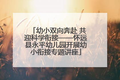 幼小双向奔赴 共迎科学衔接——怀远县永平幼儿园开展幼小衔接专题讲座