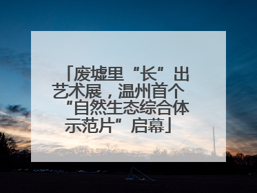 废墟里“长”出艺术展，温州首个“自然生态综合体示范片”启幕