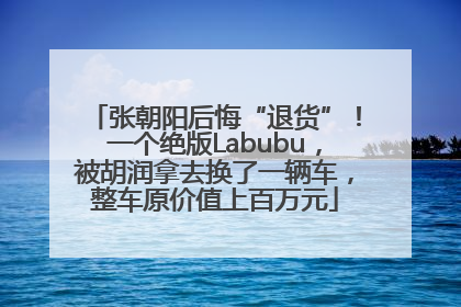 张朝阳后悔“退货”！一个绝版Labubu，被胡润拿去换了一辆车，整车原价值上百万元