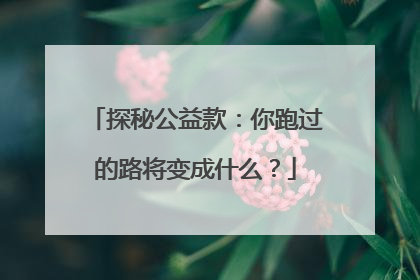 探秘公益款：你跑过的路将变成什么？