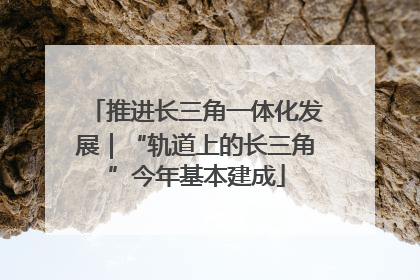 推进长三角一体化发展｜“轨道上的长三角”今年基本建成
