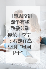 感恩奋进 双争有我·致敬劳动模范｜李宁：行走在高空的“电网卫士”