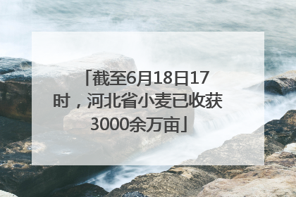 截至6月18日17时，河北省小麦已收获3000余万亩