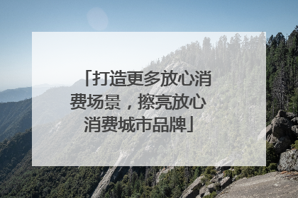 打造更多放心消费场景，擦亮放心消费城市品牌