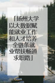 扬州大学以大数据赋能就业工作和人才培养 全链条就业帮扶畅通求职路