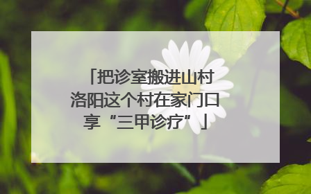 把诊室搬进山村 洛阳这个村在家门口享“三甲诊疗”