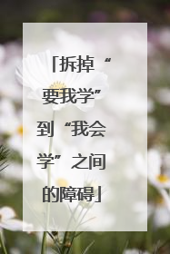 拆掉“要我学”到“我会学”之间的障碍