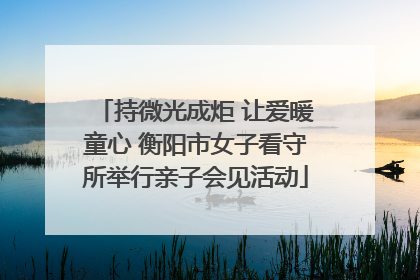 持微光成炬 让爱暖童心 衡阳市女子看守所举行亲子会见活动