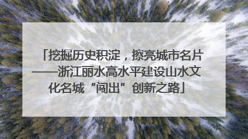 挖掘历史积淀，擦亮城市名片——浙江丽水高水平建设山水文化名城“闯出”创新之路