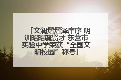 文澜熠熠泽庠序 明训昭昭毓贤才 东营市实验中学荣获“全国文明校园”称号
