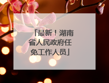 最新！湖南省人民政府任免工作人员
