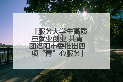 服务大学生高质量就业创业 共青团洛阳市委推出四项“青”心服务