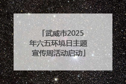 武威市2025年六五环境日主题宣传周活动启动