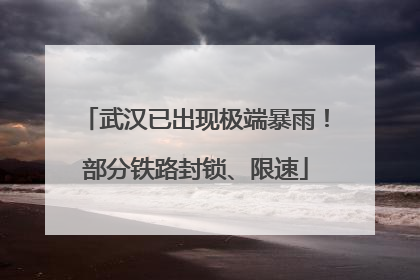武汉已出现极端暴雨！部分铁路封锁、限速