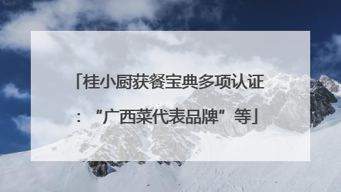 桂小厨获餐宝典多项认证：“广西菜代表品牌”等