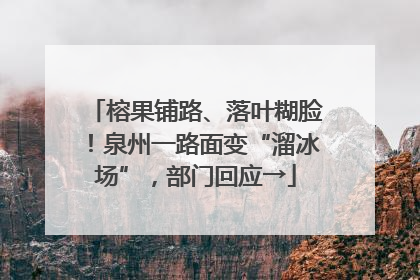 榕果铺路、落叶糊脸！泉州一路面变“溜冰场”，部门回应→