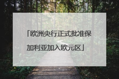 欧洲央行正式批准保加利亚加入欧元区