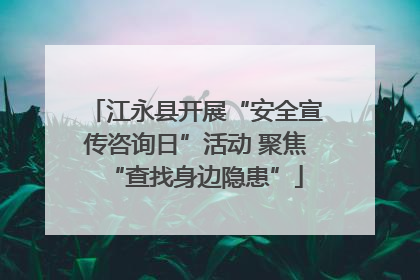 江永县开展“安全宣传咨询日”活动 聚焦“查找身边隐患”