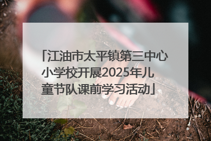 江油市太平镇第三中心小学校开展2025年儿童节队课前学习活动