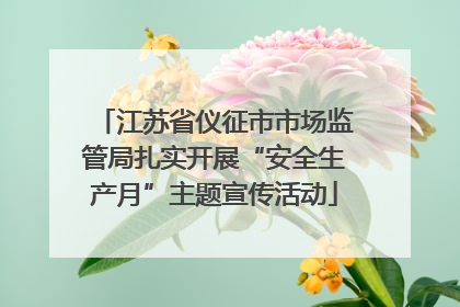 江苏省仪征市市场监管局扎实开展“安全生产月”主题宣传活动