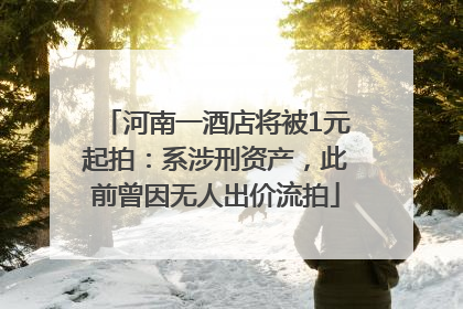 河南一酒店将被1元起拍：系涉刑资产，此前曾因无人出价流拍